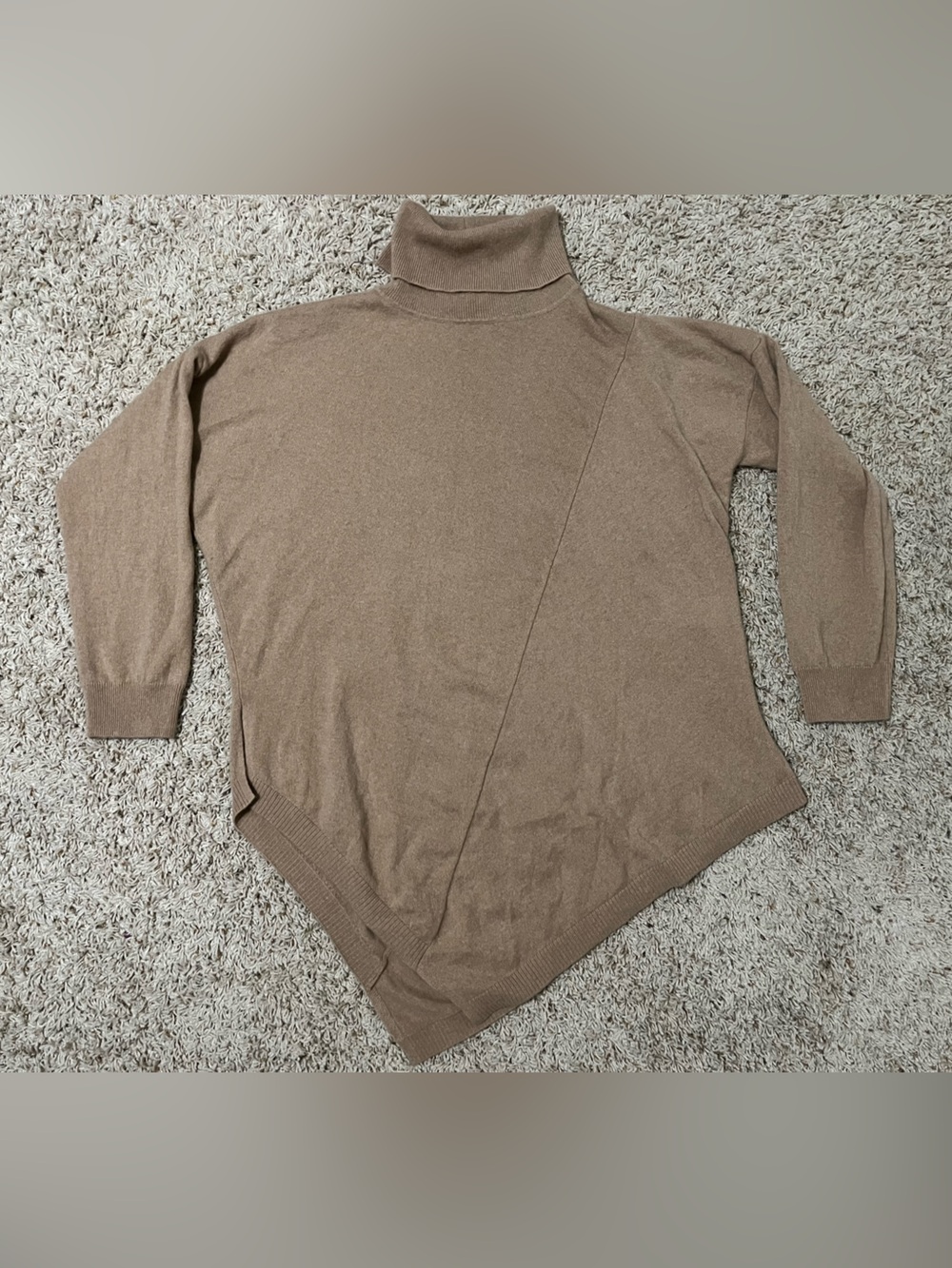 Donna Karan 100% Cashmere Asymmetric Tunic Sweater Size XL Quiet Luxury